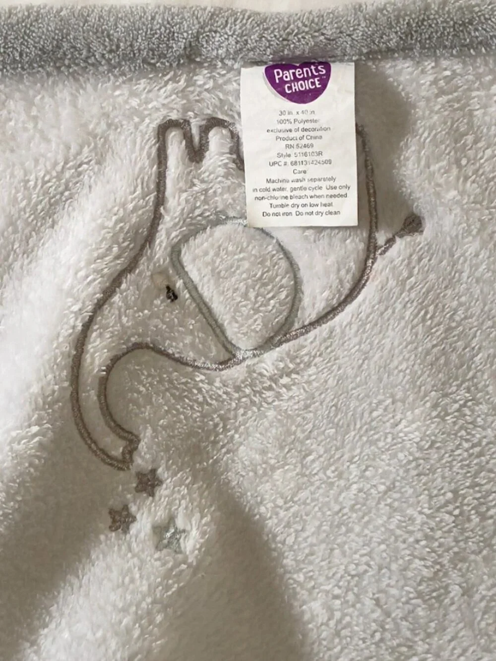 Parents Choice Elephant Stars Gray Security Blanket 28